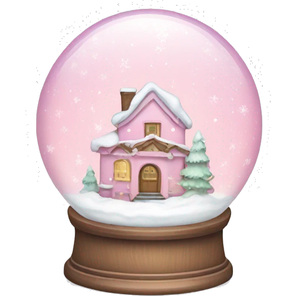 Pastel pink snow globe emoji