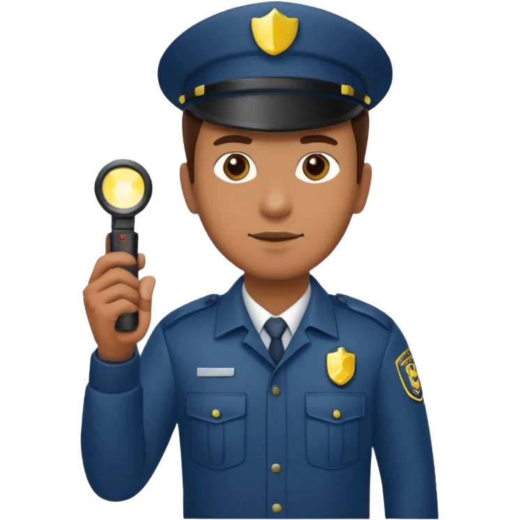 Security Guard with Flashlight left emoji