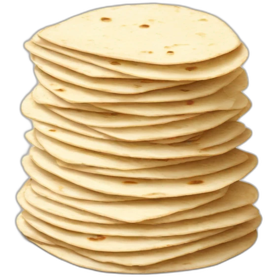 Small Stack of flour tortillas with some grill marks emoji
