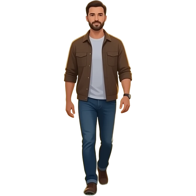 MAN WALKING IN THE FIELDS WITH THE MORNING SUN emoji