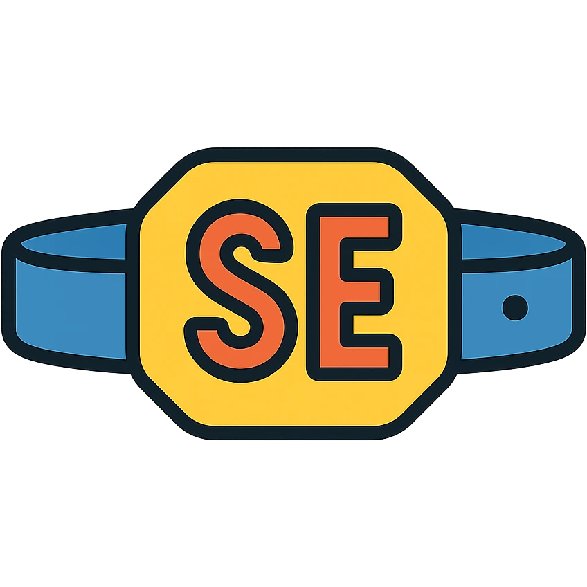 A belt with the letters S and E emoji