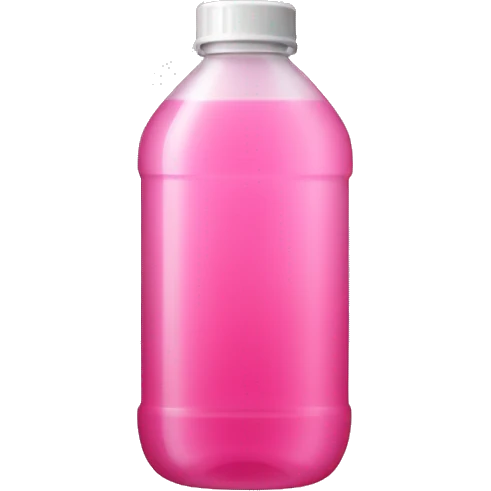 plastic bottle with crystaline pink liquid emoji