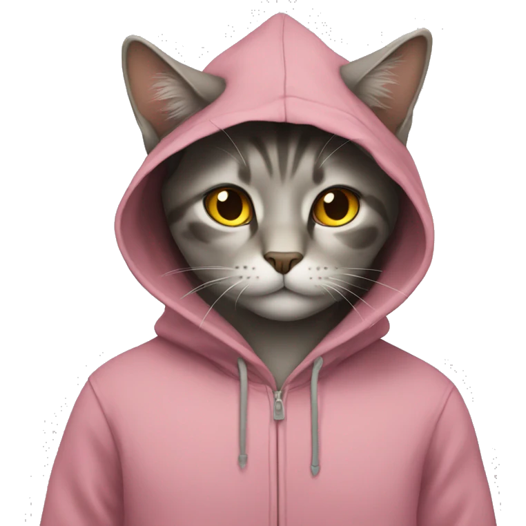 Cat wearing a hoodie emoji