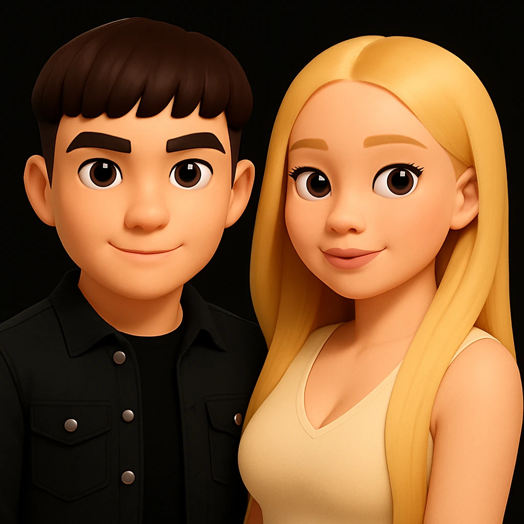 Slightly increase the volume of the upper body of the girl and shift the girl a little bit to the right, keeping all other details unchanged. Preserve the style and proportions of the original image. emoji