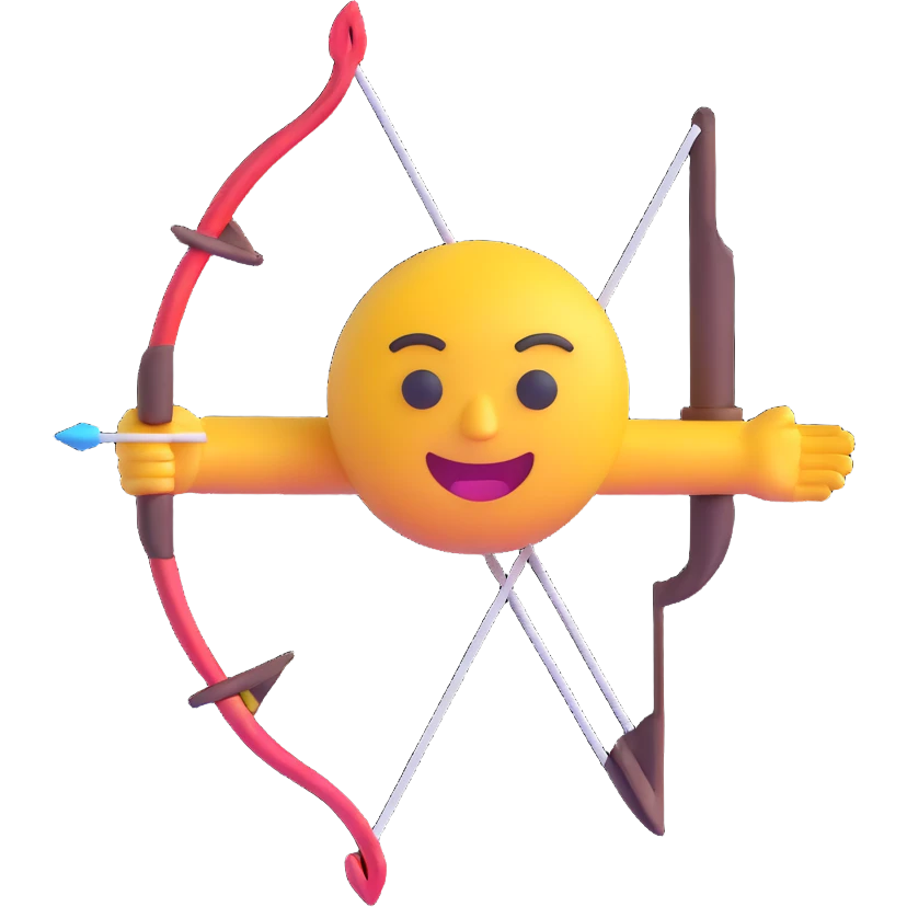 arco y flecha, 3D emoji style emoji