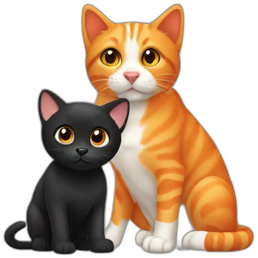 orange cat and black labrador emoji