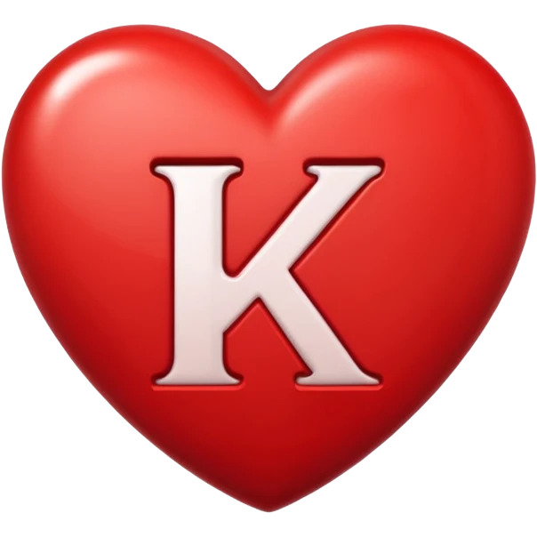 heart with letter k in middle emoji