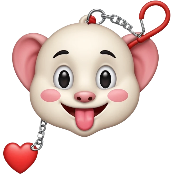 IOS heart eyes face with tongue out on leash emoji