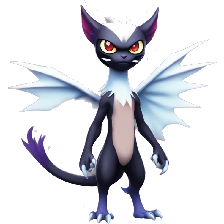 Edgy Cool Kawaii Litten-Noivern-Noibat-Absol-Pokémon Full Body emoji