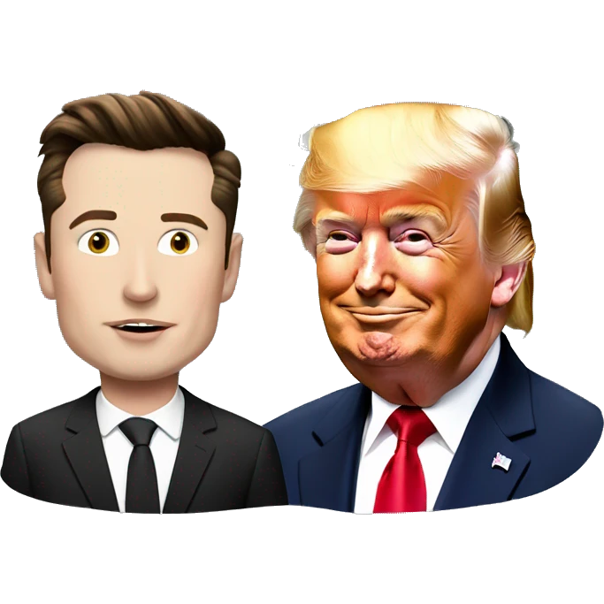 elon musk with donald trump  emoji