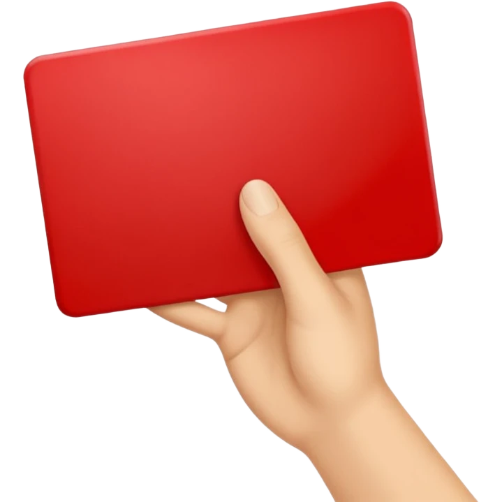 hand red card (#00A3E0) and red (#F9423A) emoji