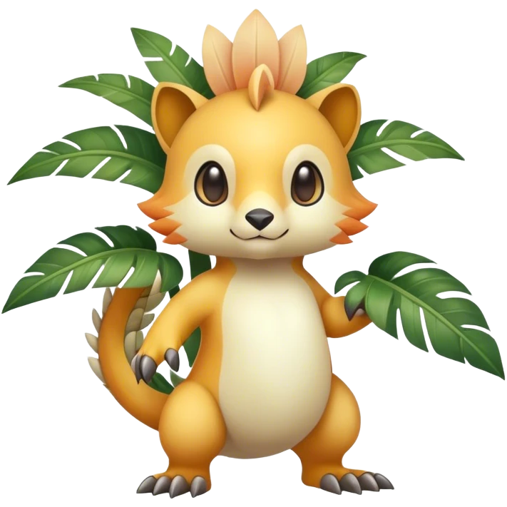 Cute cool fantasy tropical animal hybrid Fakemon full body emoji