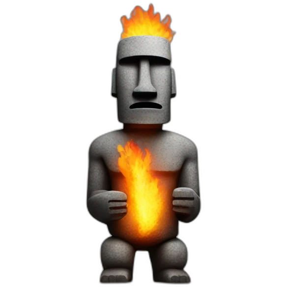 Moai-Statue-on-fire emoji
