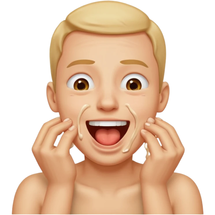 Person chocking themselves “jokingly” emoji