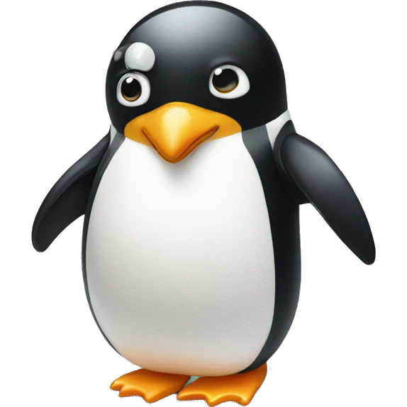 a penguin with a bow emoji