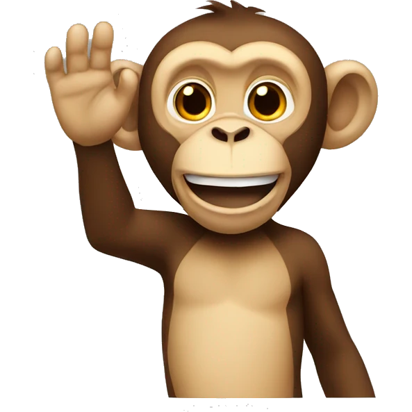 Monkey waving emoji