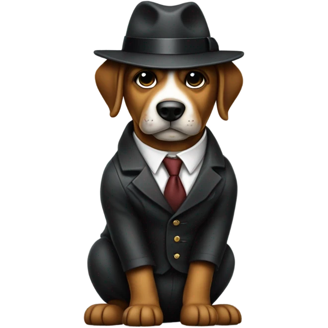 a gangster dog emoji