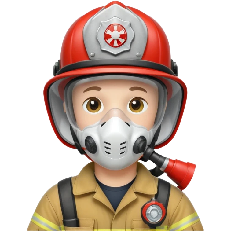 Firefighter with white respiratory protection emoji
