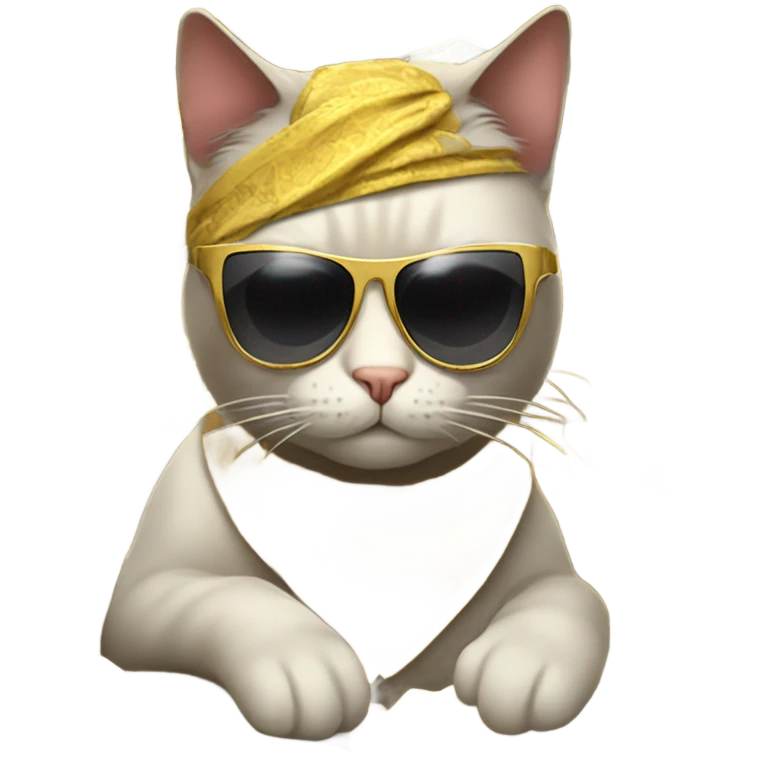 Cat gangsta with money emoji