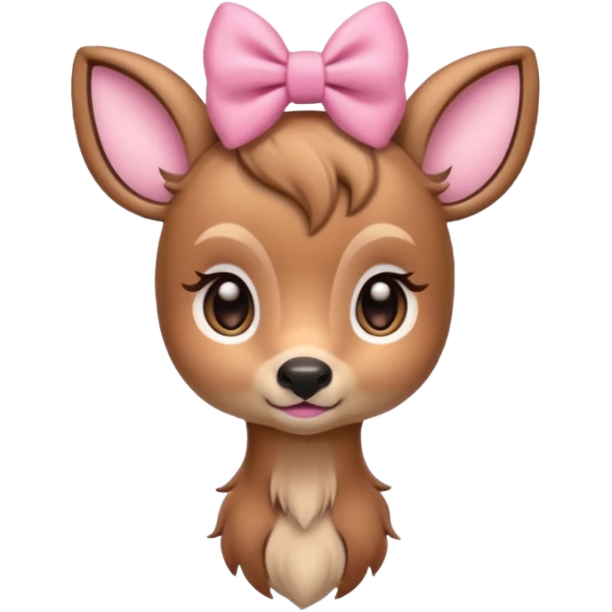 bambi with pink bow emoji