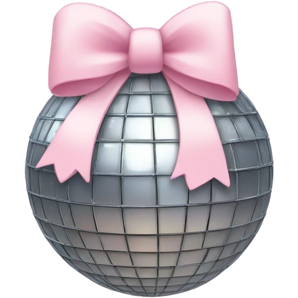 Disco with cute pale pink bow on top emoji
