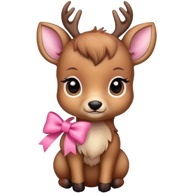 Baby deer with a pink bow emoji