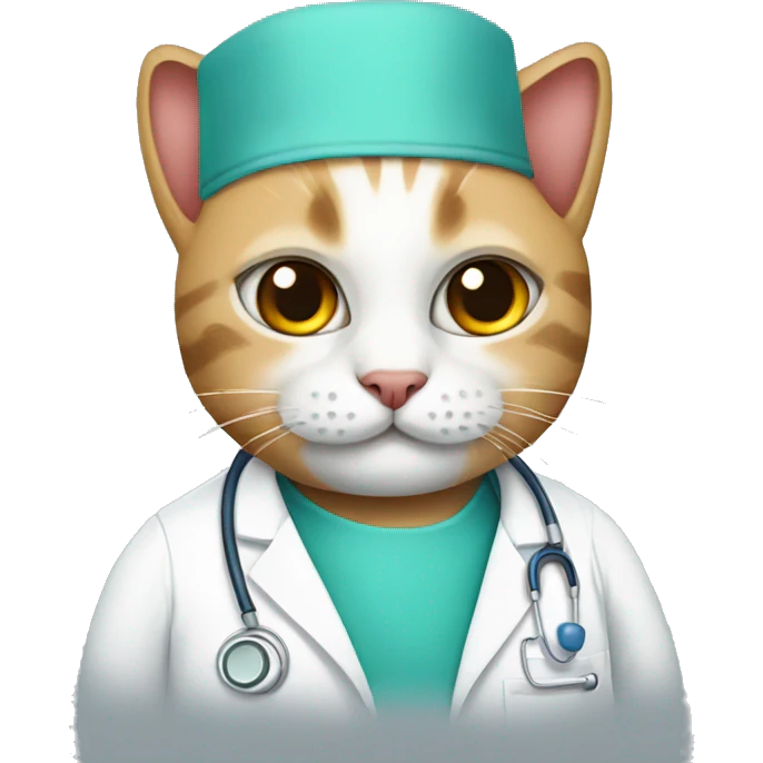 cat dressed like a surgeon emoji