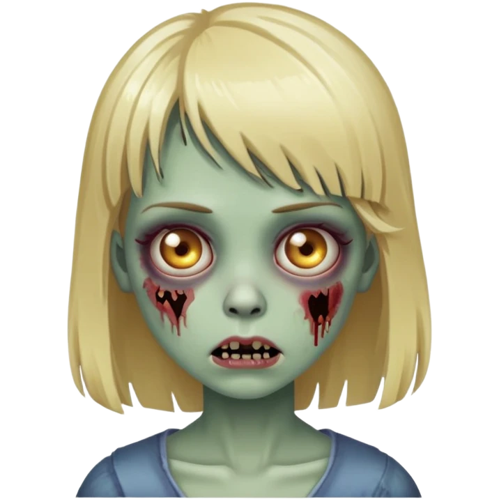 girl zombie with blonde hair and bangs emoji