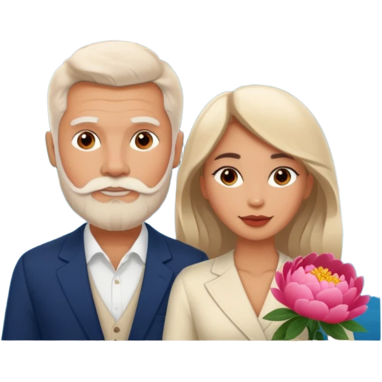 Couple traveling in Montenegro russian man and elegant  Latina girl delicate peonies and mountains in the background  emoji
