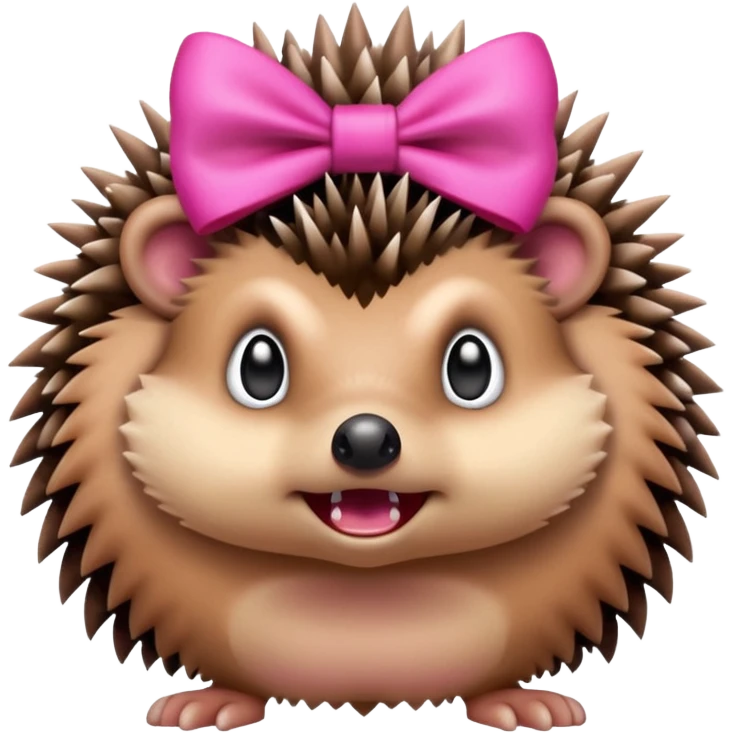 hedgehog with a pink bow make it mad  emoji