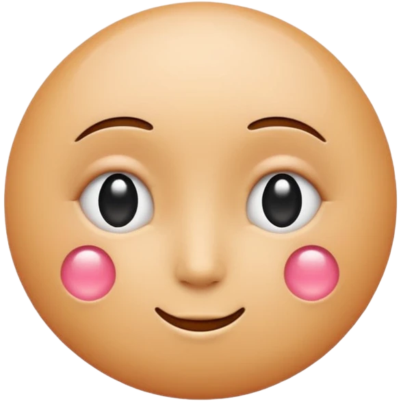 subtle, abstract breast emoticon, using two circles and a dot, minimal and friendly emoji style emoji