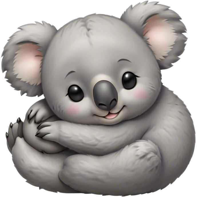 Meme-Worthy Cute Sleeping Koala Portrait Emoji, Head resting peacefully with a contented smile, showcasing a cuddly build and a luxuriously soft grey fur, eyes shut in a serene, restful snooze, Simplified yet hilariously adorable features, highly detailed, glowing with a soft, drowsy light, high shine, relaxed and utterly lovable, stylized with an air of playful laziness, bright and heartwarming, soft glowing outline, capturing the essence of a comically sleepy koala, so meme‐worthy it feels like it could instantly become the next viral sensation of adorable slumber! emoji