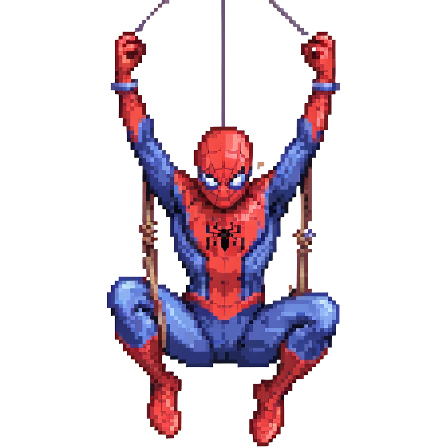 Spider-Man swinging on web emoji