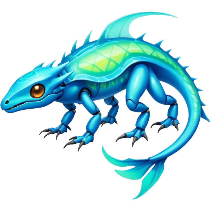  exotic tropical ethereal shiny cyber-Fakémon-Vernid-creature emoji