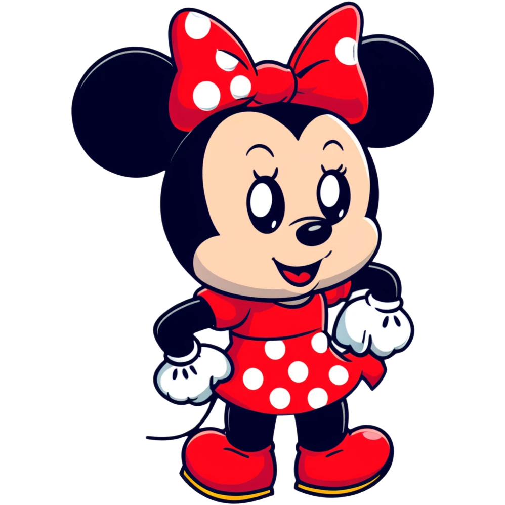 Minnie Mouse cartoonish sticker, different expression emoji
