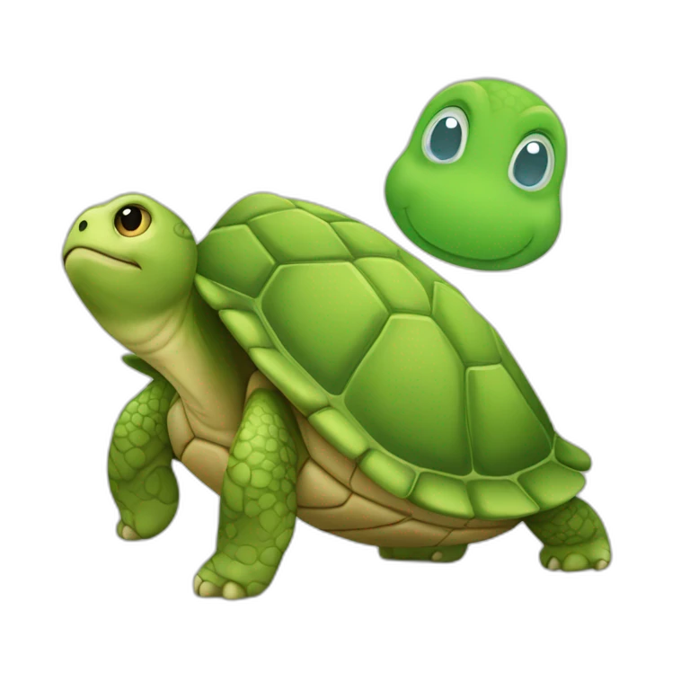 Tortue sur un chat emoji