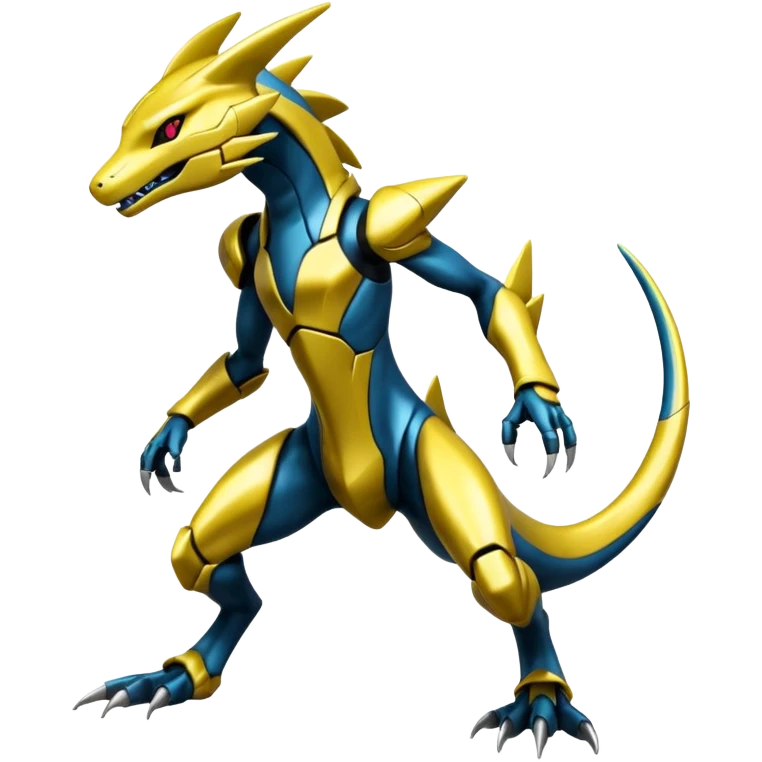 Shiny Cool Futuristic Smooth Salandit-Zeraora-Lombax-Sergal-Genesect-Pokémon, full body emoji