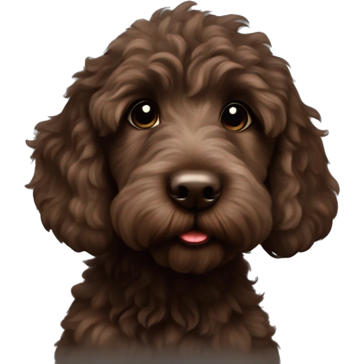 Dark brown Australian labradoodle puppy emoji