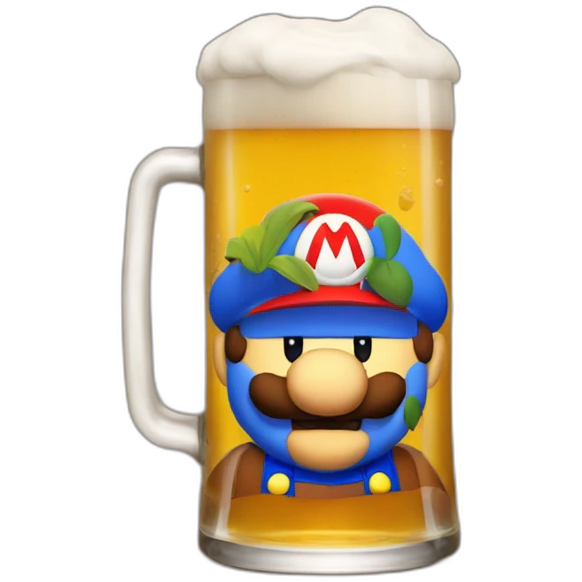 Mario - bois - une - biere emoji