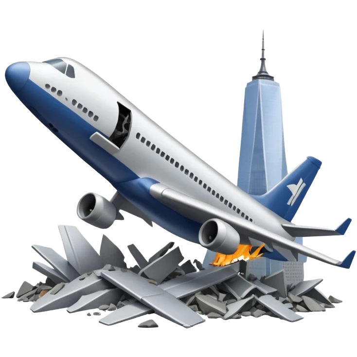 a plane thats about to crash into the world trade center emoji