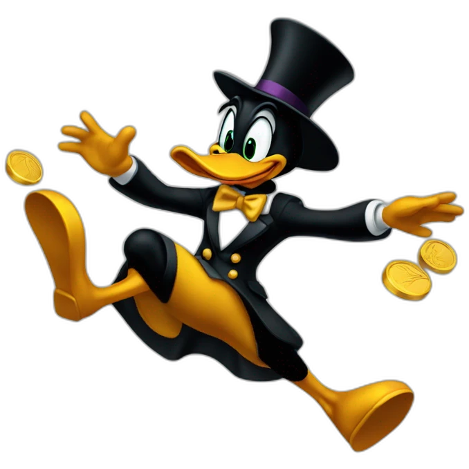 daffy duck throwing gold emoji