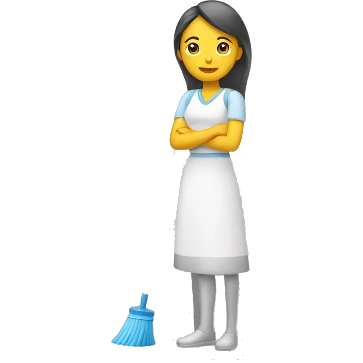 mujer blanca limpiando emoji