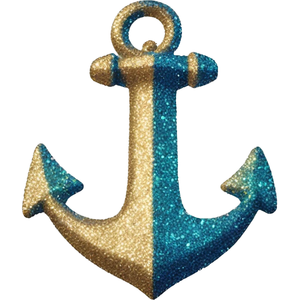 Shiny anchor made of glitter  emoji