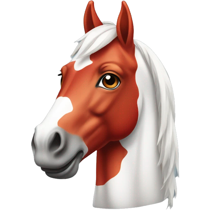 bright red and white horse  emoji