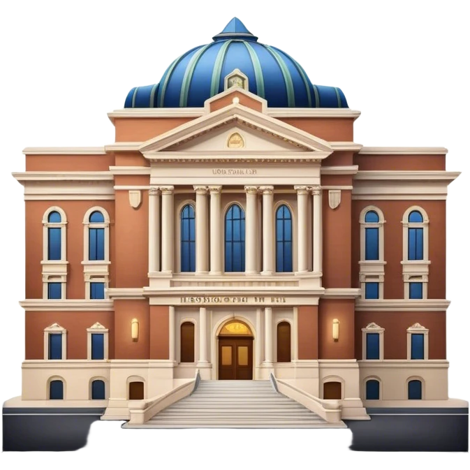 Cinematic Realistic Bovard Hall Landmark Emoji, depicted with architecture rendered with lifelike detail and majestic lighting emoji