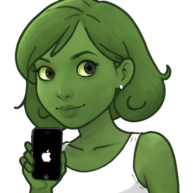 Girl with iPhone  emoji