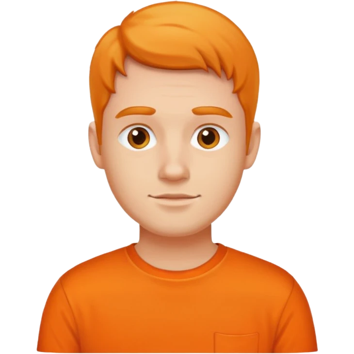 man with orange shirt emoji