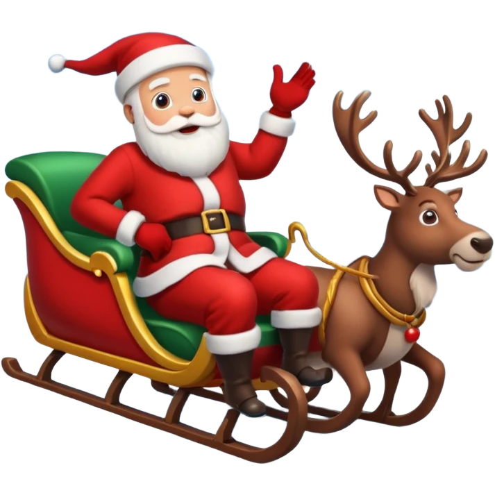 Santa in sleigh with Reindeers emoji