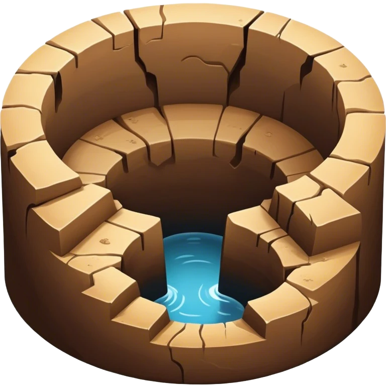 A deep hole or pit in the ground, often symbolizing a gap, depression, or an area of concern in a larger environment emoji