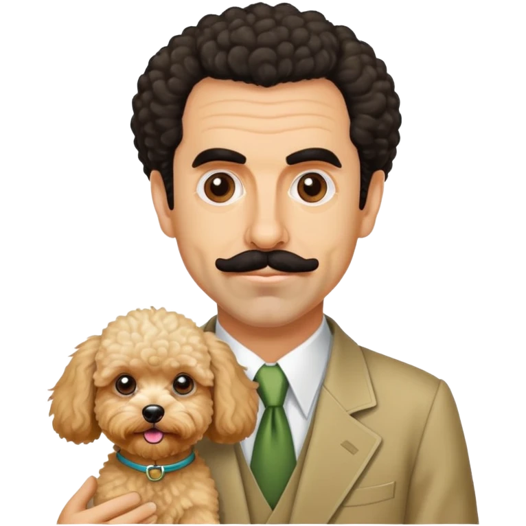 Borat with a maltipoo emoji